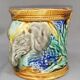 Old tobacco pot / pencils, flower vase elephant onnaing earthenware slip