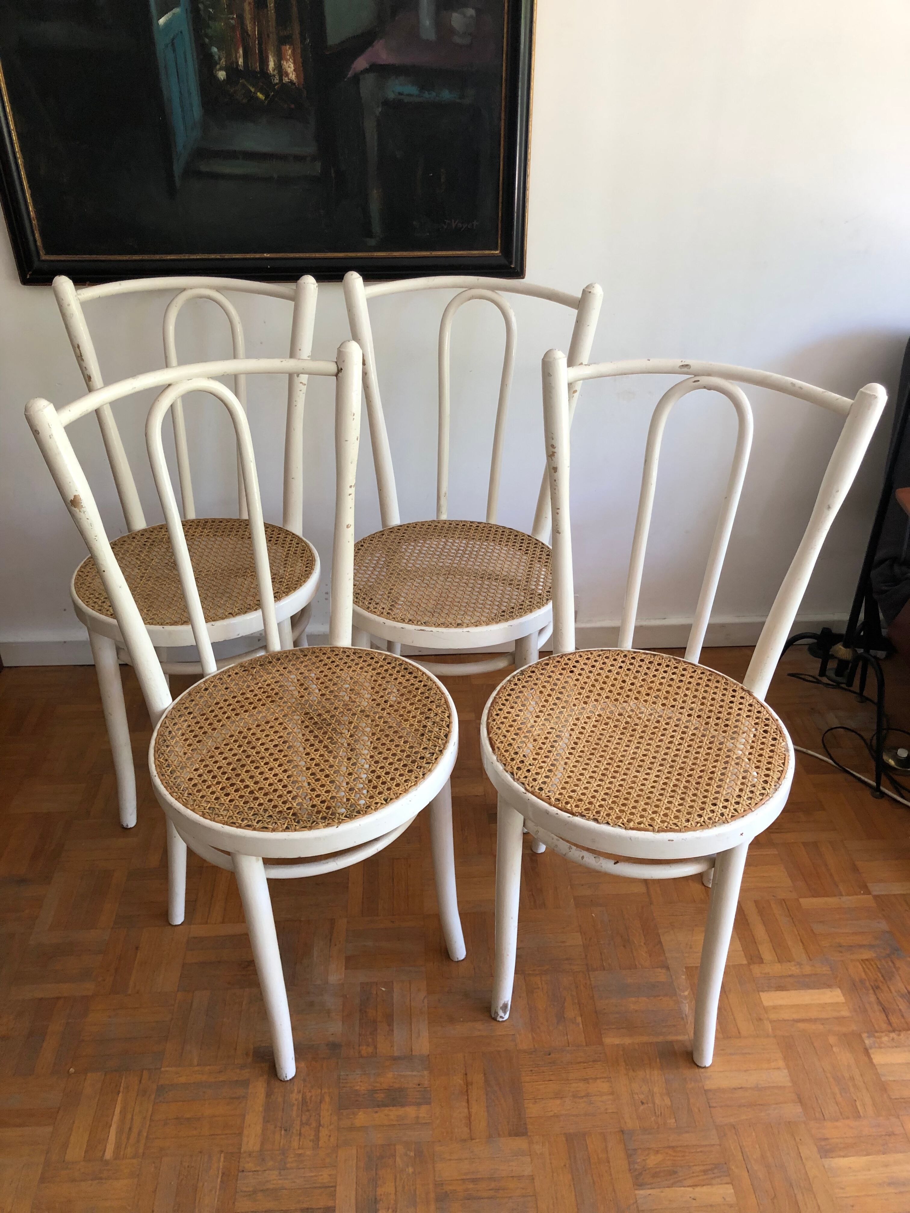 Four vintage bistro chairs