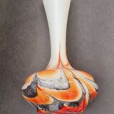 Vase Italy by Carlo Moretti 1970 opaline orange black