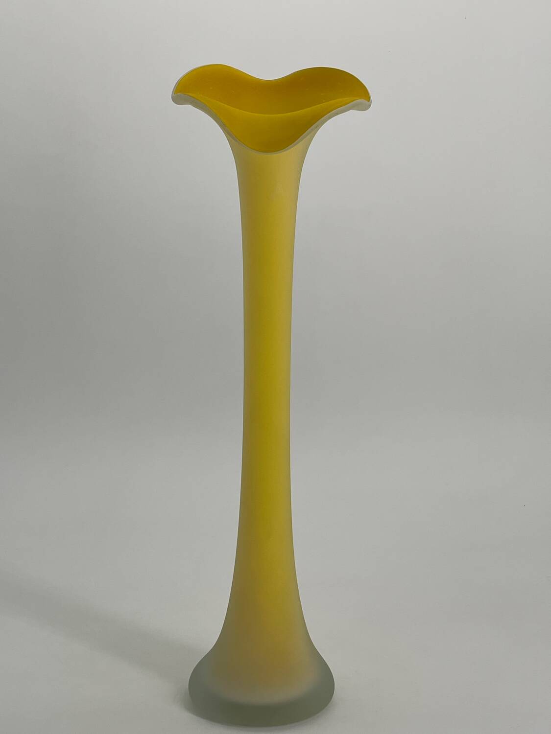 Vintage vase in yellow glass paste