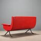 Vintage red faux leather sofa from the 1960s.
