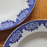 2 hollow plates in iron earth model "Capri" Digoin Sarreguemines art deco