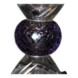 Chalice cup in engraved blown glasses signed Véronique Monod 1994 Contemporary glassmaker Biot