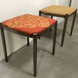 Deux tabourets tubulaire en acier