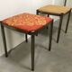 Two tubular steel stools