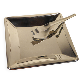 70s serving tray and tongs