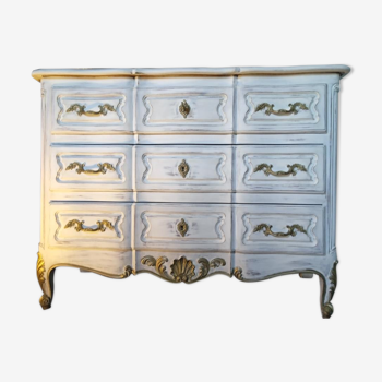 Patinated royal chest of drawers Louis XV style