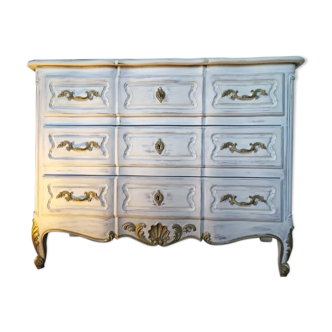 Patinated royal chest of drawers Louis XV style