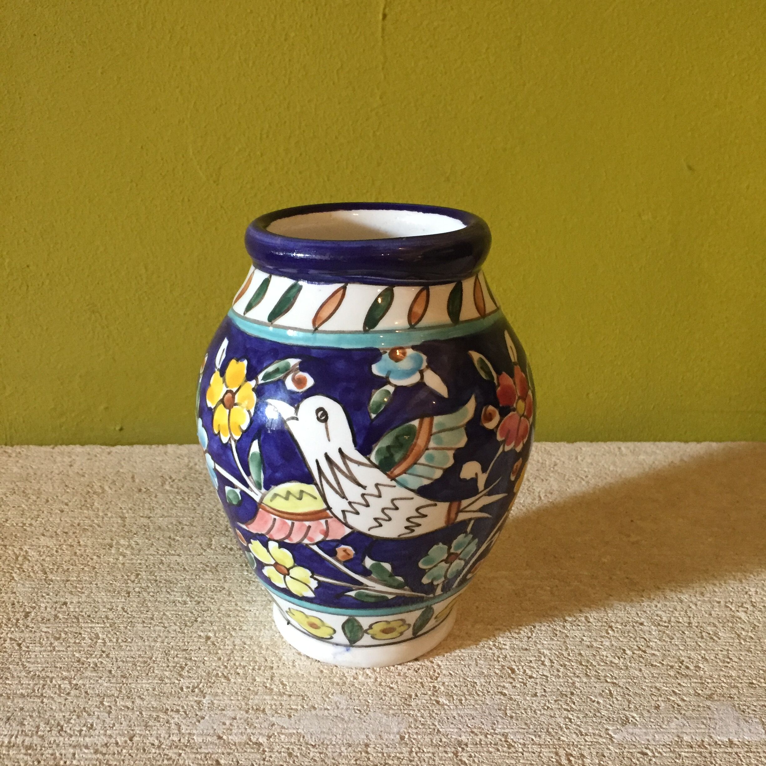 Sandstone vase decorated with Jerusalem decoration