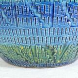 Aldo Londi ceramic ball vase Bitossi Riminu blu