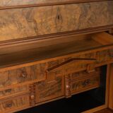 Antique secretary desk from the 1880s, walnut, restored