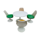 Ensemble vintage table pied tulipe Werzalit et ses 4 chaises