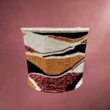 Vintage conical lampshade in woven wool – abstract design – 1960s/70s