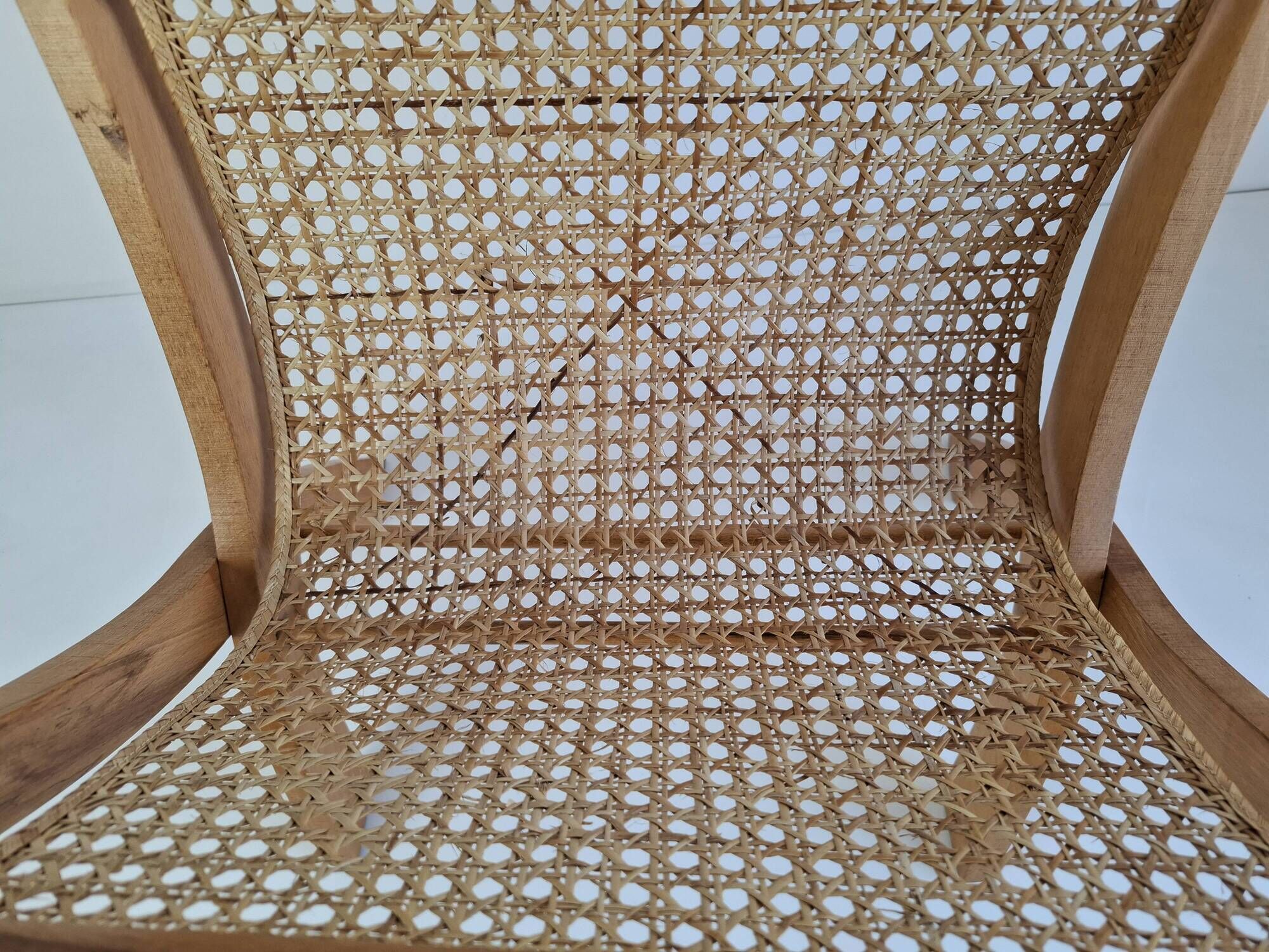 Vintage Mid-Century Wooden and Rattan Folding Magazine Rack, Czechoslovakia