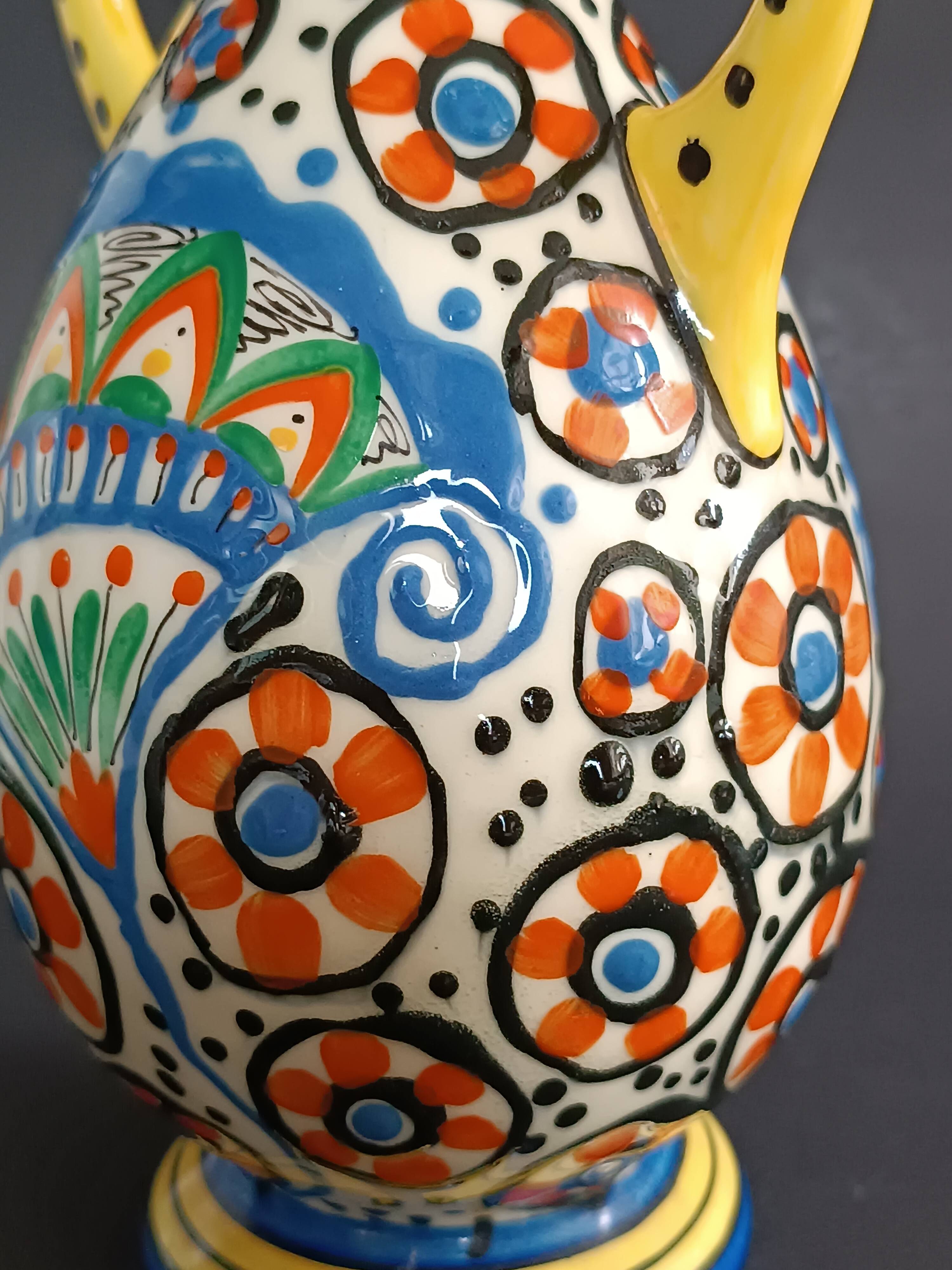 Art Deco ceramic vase by Ditmar Urbach by Lajos Kassak