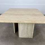 Square travertine coffee table