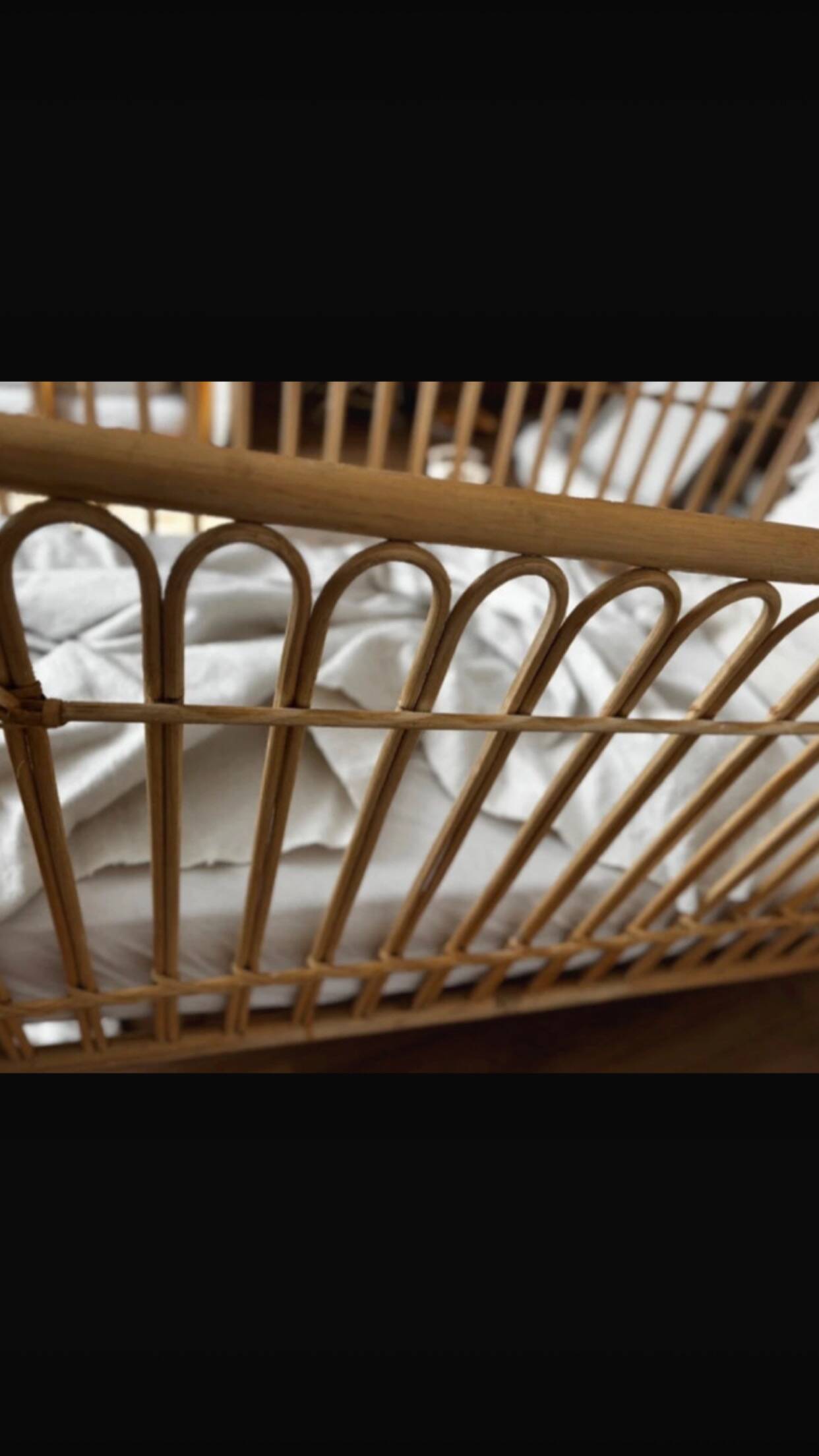 Handmade Saudaura rattan children's bed – Zara Home mattress included.