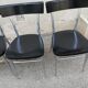 Set of 4 vintage chairs chrome and black wood