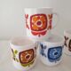 Set of 6 small Mobil Vintage coffee cups (Diameter 5.5)