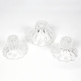 Set of 3 Lausitzer Glas candlesticks, Germany, 1980s