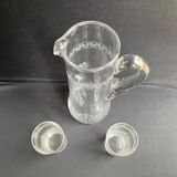 St. louis partie de service à bière art nouveau cristal soufflé et gravé