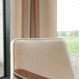 Fauteuil vintage bouclé blanc model 366 by Chierowski