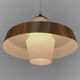 Pendant light in opaline glass with aluminum shade. Sweden 1960s
