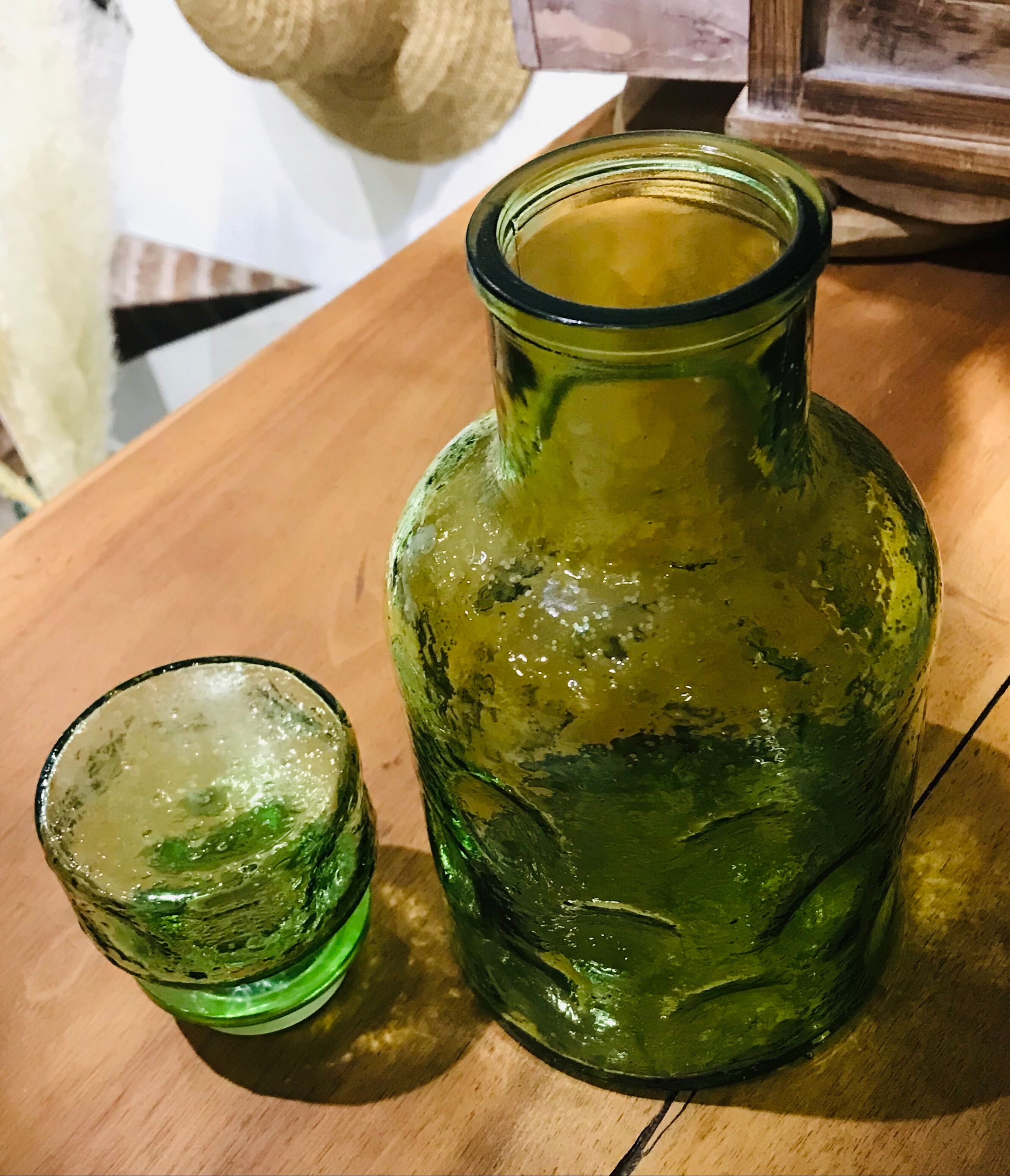 Carafe verre bulle années 70