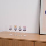 Set of pastel-coloured glasses, Italian design, 1970s, made in Italy