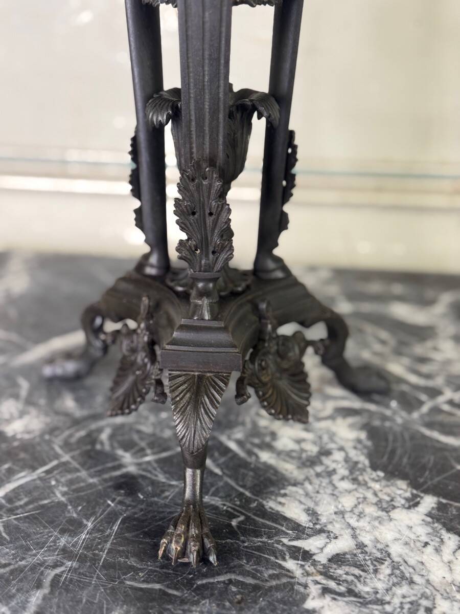 Tripod with herons, oil lamp holder, large object, bronze, Italy 19th century