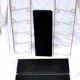 String modular shelf in gilded brass and black lacquered sheet metal Modernist DESIGN 1950-1960