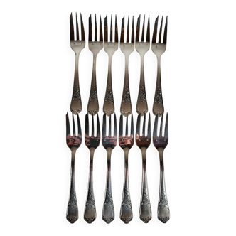 12 silver-plated dessert forks Guildar