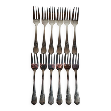 12 silver-plated dessert forks Guildar
