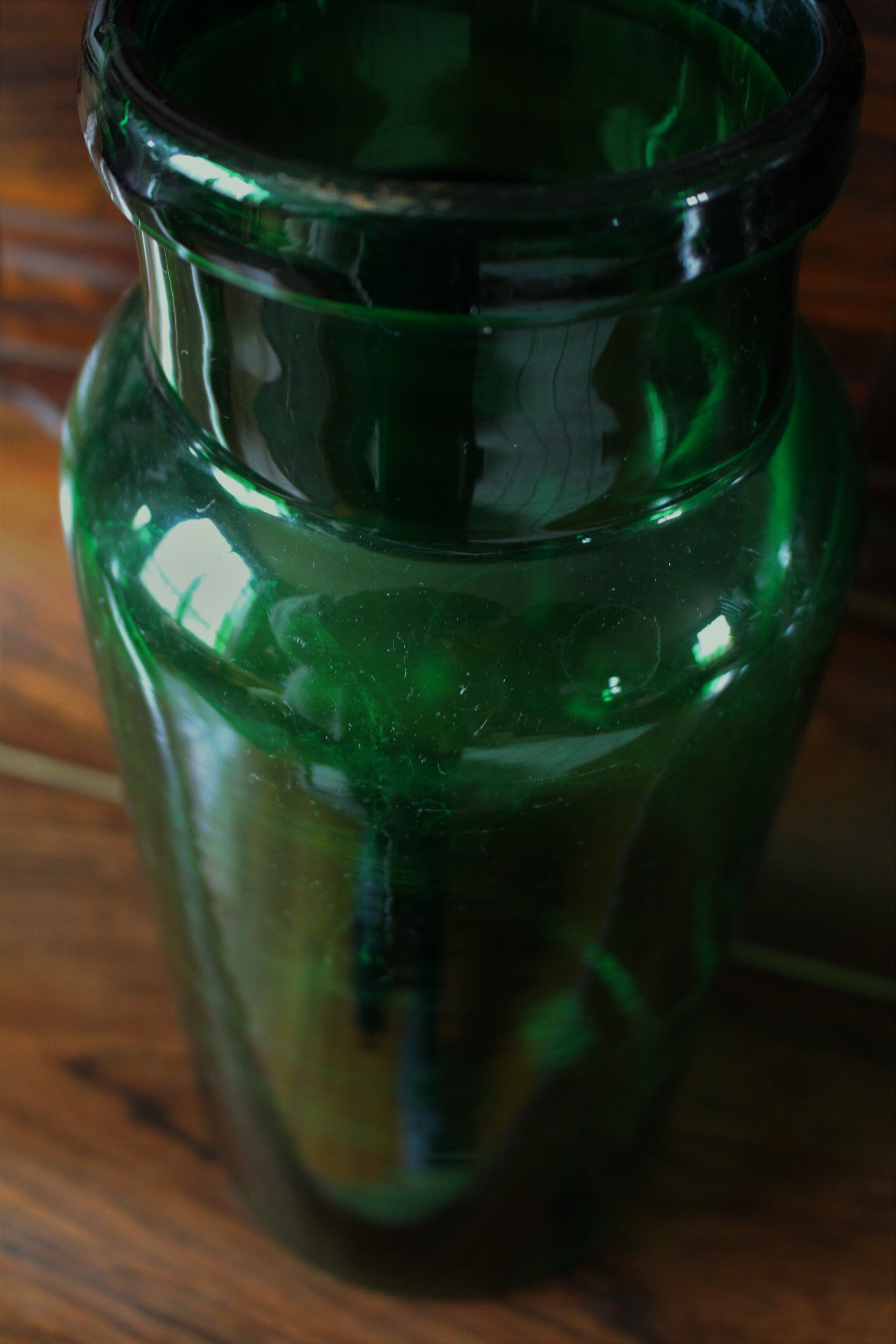 Green glass bottle