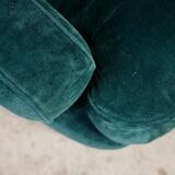 Pair of Beka armchairs in green velvet