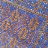 Persian wool rug in burgundy blue 130x85