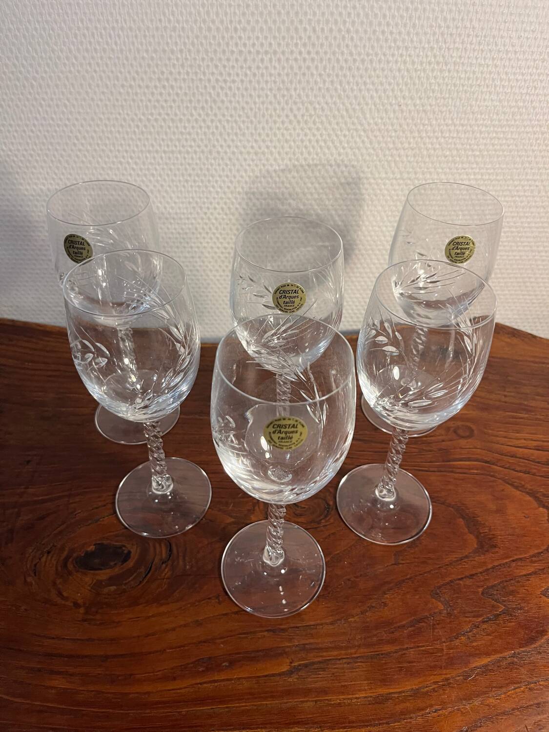 6 crystal wine and water stemmed glasses Fleury model
