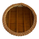 Old wicker rattan mirror 29cm