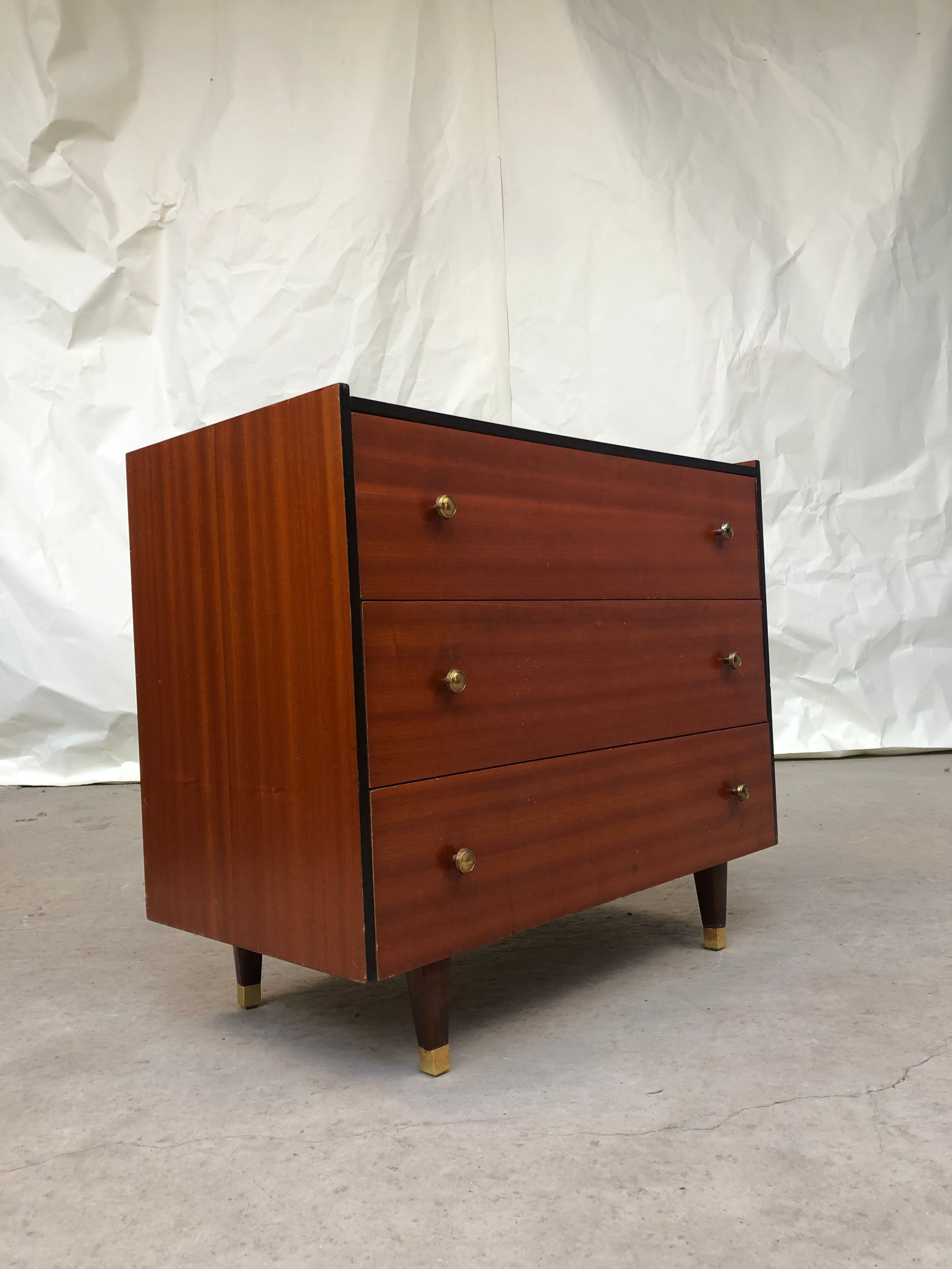 Vtg Mid Century Small Chest Drawers Retro Sideboard Danish Sandi Teak Style