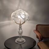 French Art Deco Cut Crystal 'Mushroom' Table Lamp, 1920s