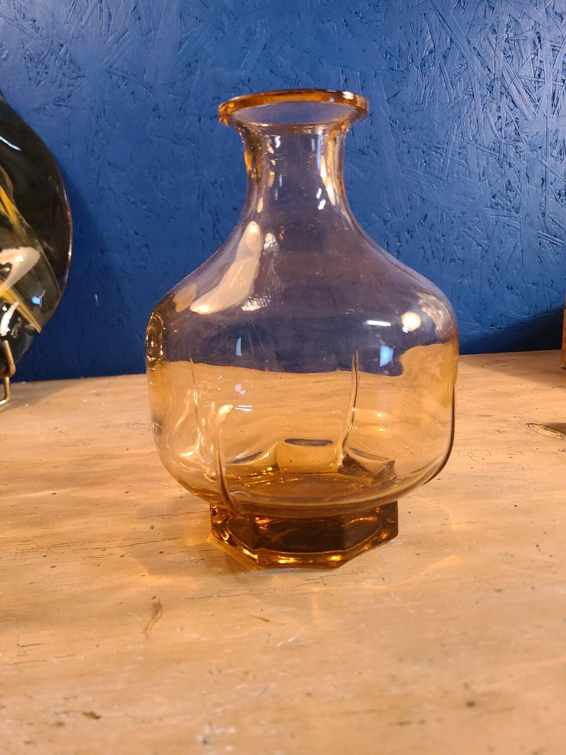 Small old vase in transparent Old Rose glass - early 20th century