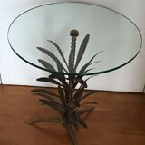 Vegetal leg table with glass top