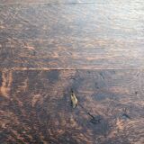 Vintage desk table in solid oak with 1 drawer facing turned legs with sleepers.