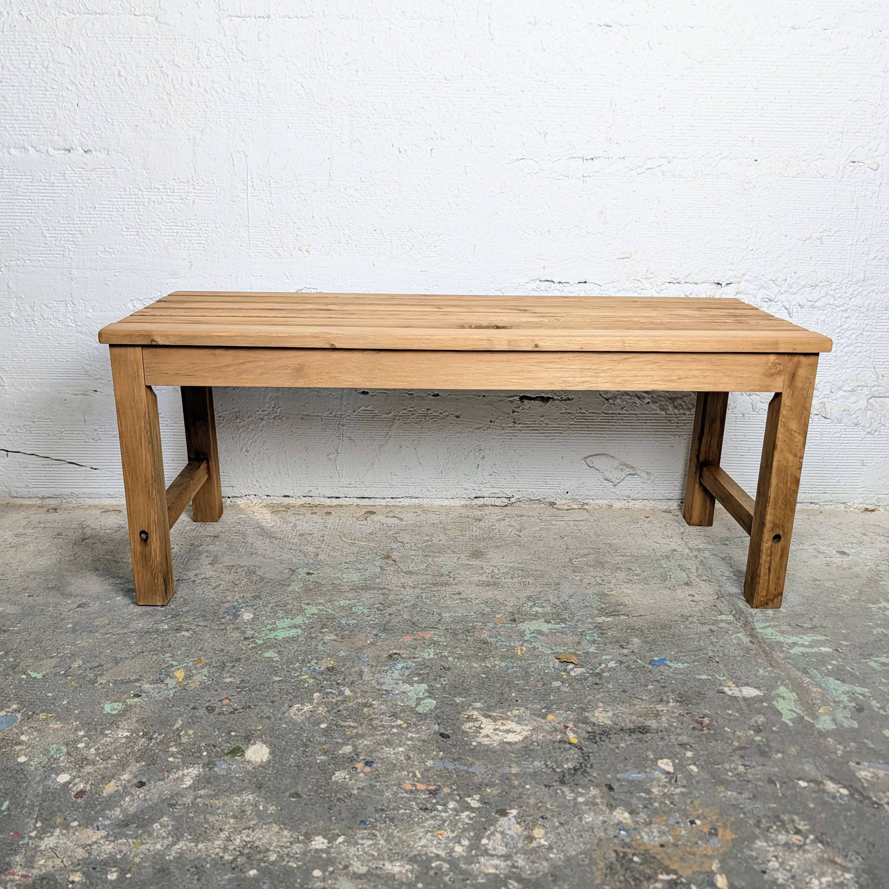 Slatted wooden bench