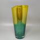 1970s Luxury Green and Yellow Handcrafted Vase in Murano Glass by Ca dei Ve