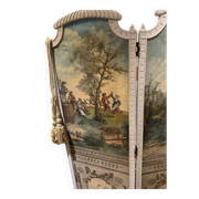 Four-panel screen from the Louis XVI period with rustic decorations.