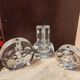 Lot de trois vases soliflores en verre moulé space age Allemagne 1970
