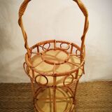 Rattan service bottle holder
