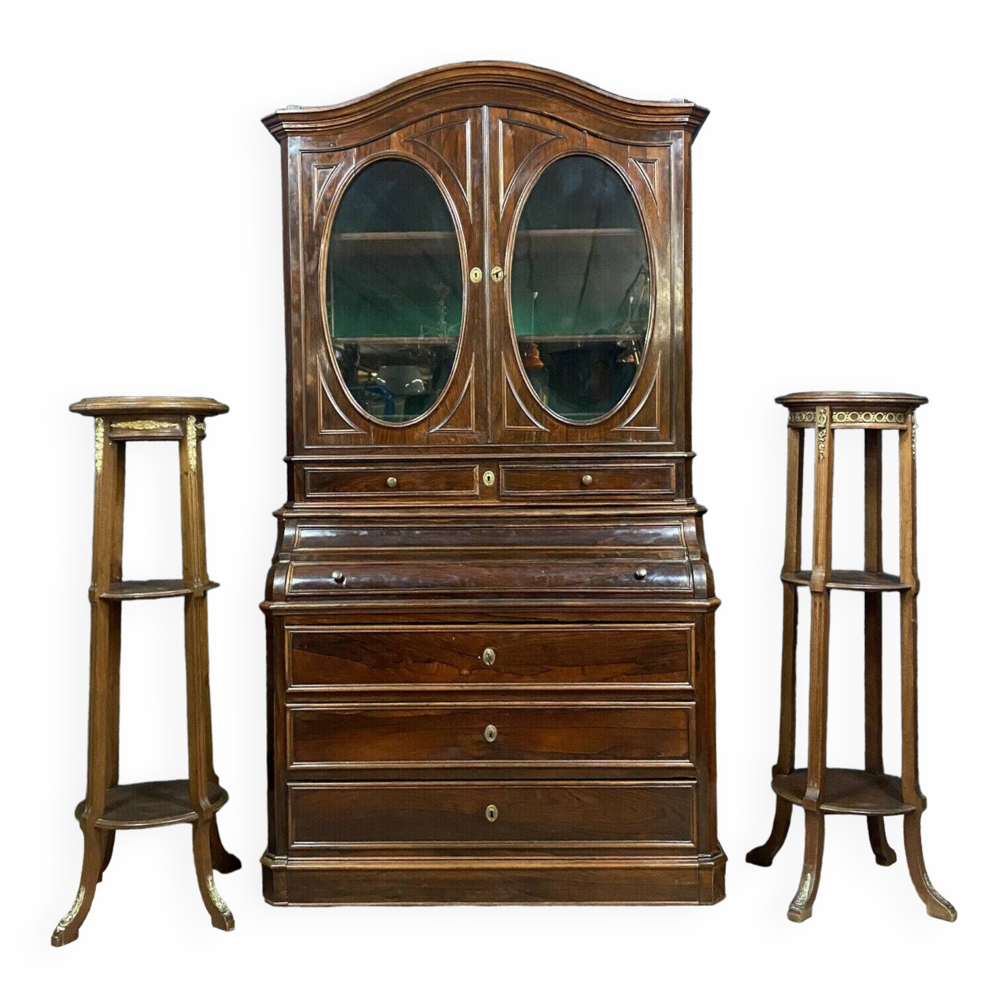 Napoleon III period library cabinet in rosewood