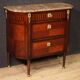 Petite commode française Napoléon III du XIXe siècle avec dessus en marbre